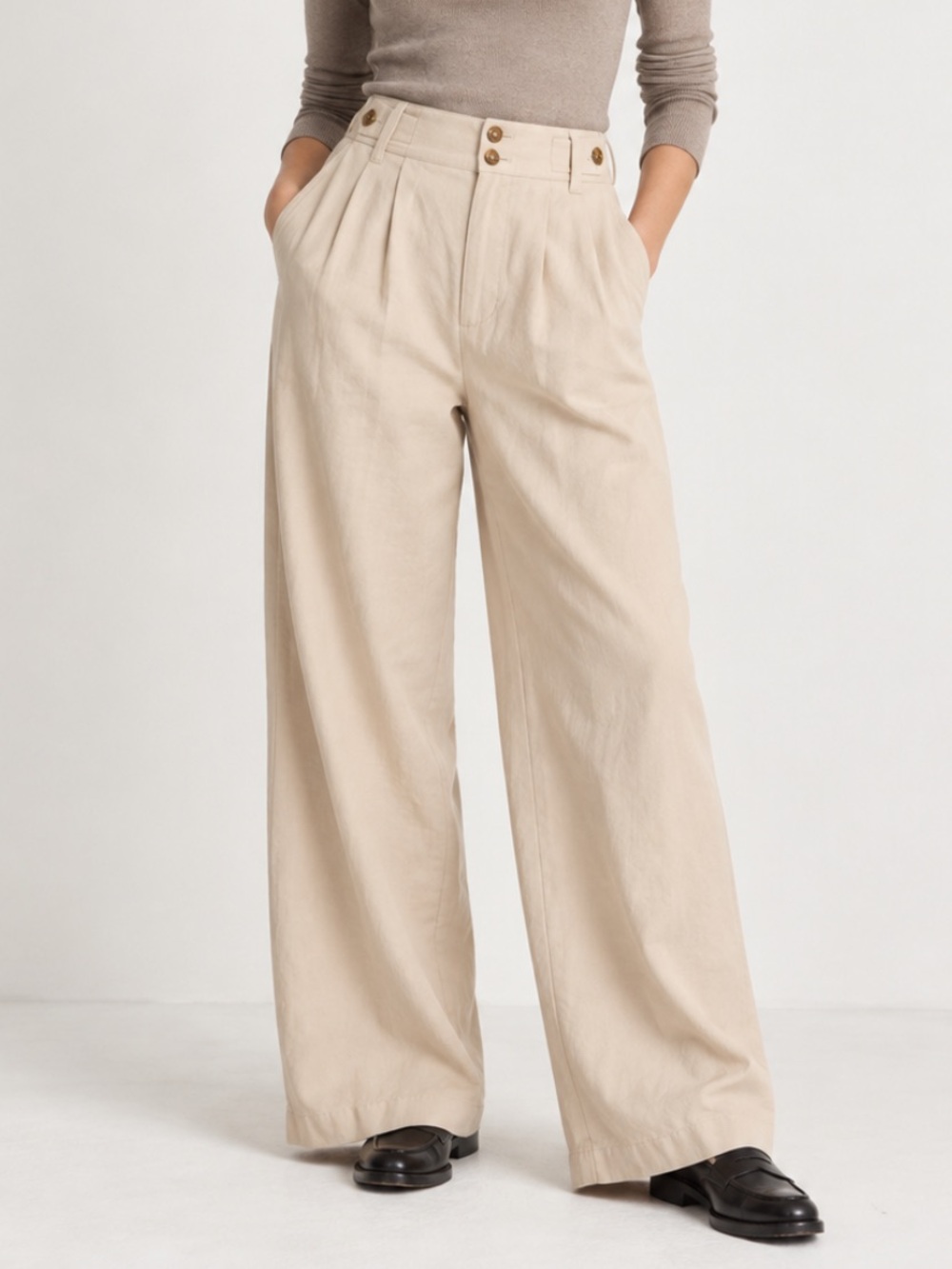 Madewell Light Beige The Harlow Wide-Leg Pant 40036